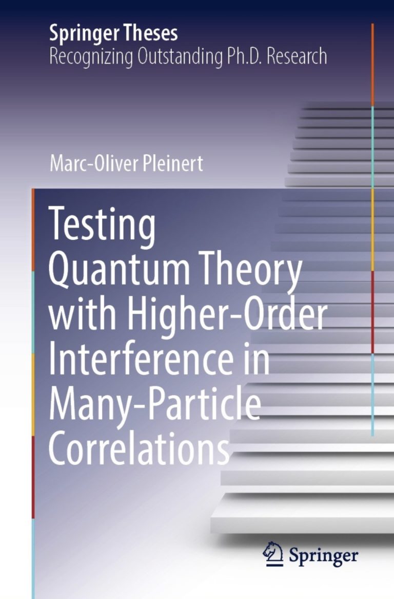 Marc-Oliver Pleinert’s PhD Thesis published within the book series Springer Theses